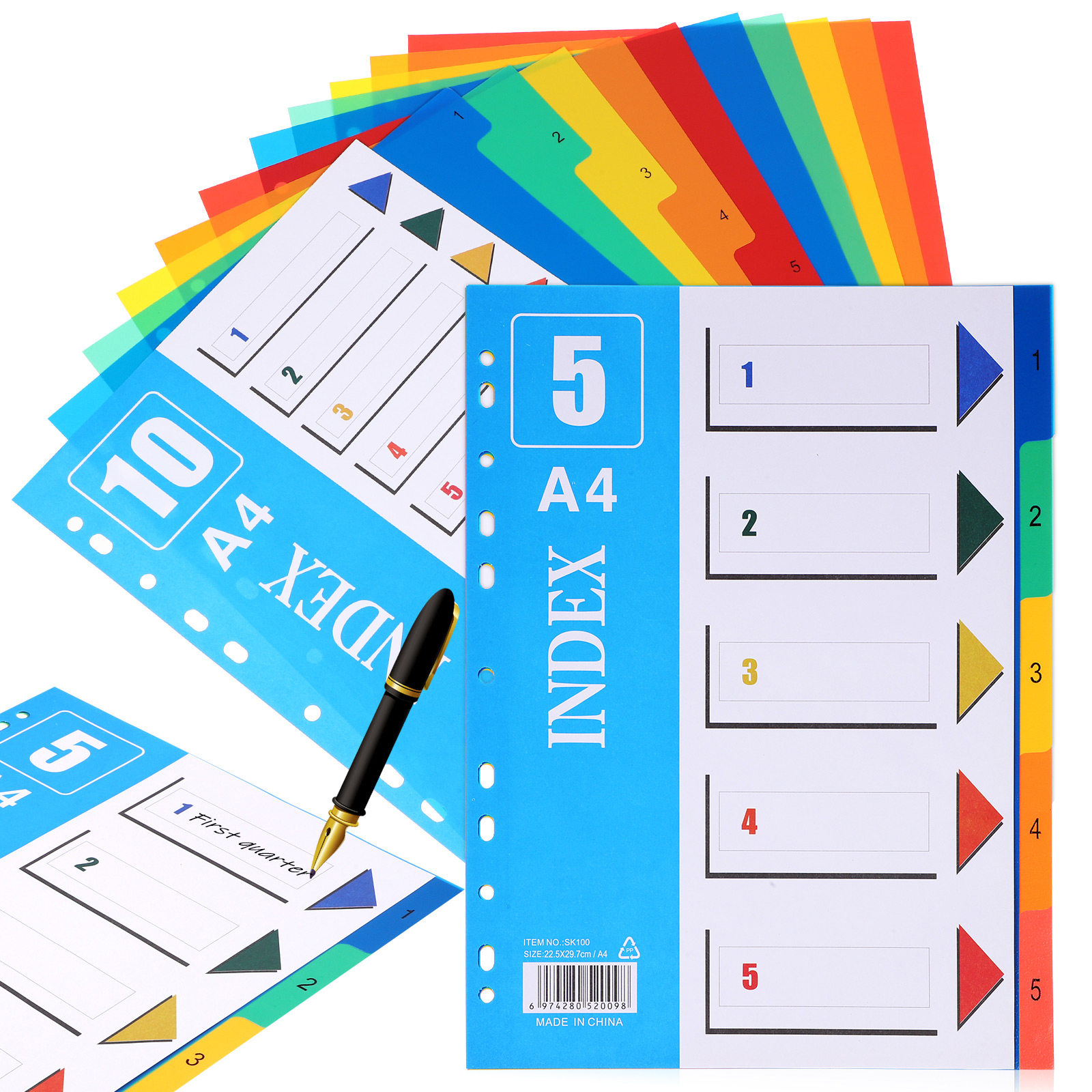 Tab Divider A4 - 2Pcs A4 Plastic Binder Dividers Waterproof