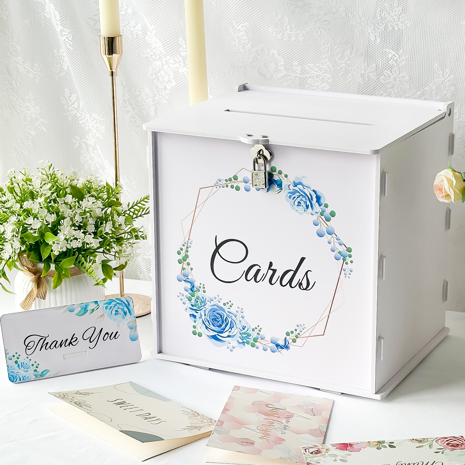 White Wedding Card Box with Lo – Card Index Box recenzja i cena