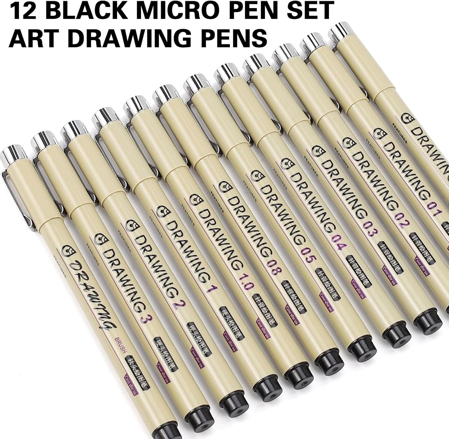 12 Black Fine Line Drawing Pen – Archive Box Set recenzja i cena