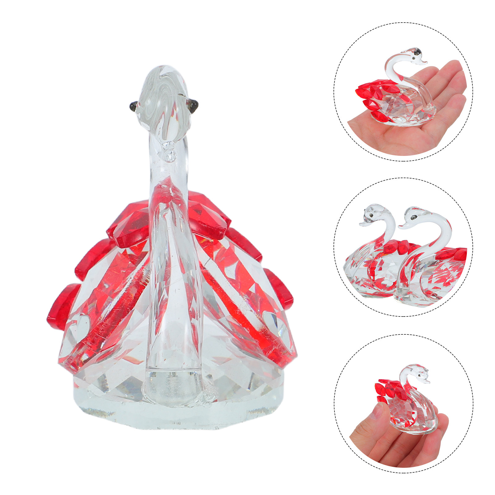 2Pcs Crystal Swan Decor Lover  – Paper Weight Crystal recenzja i cena