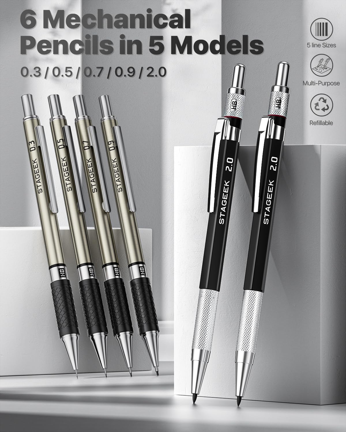 37 Pcs Mechanical Pencil Set w – Mechanical Pencil 0.3 recenzja i cena