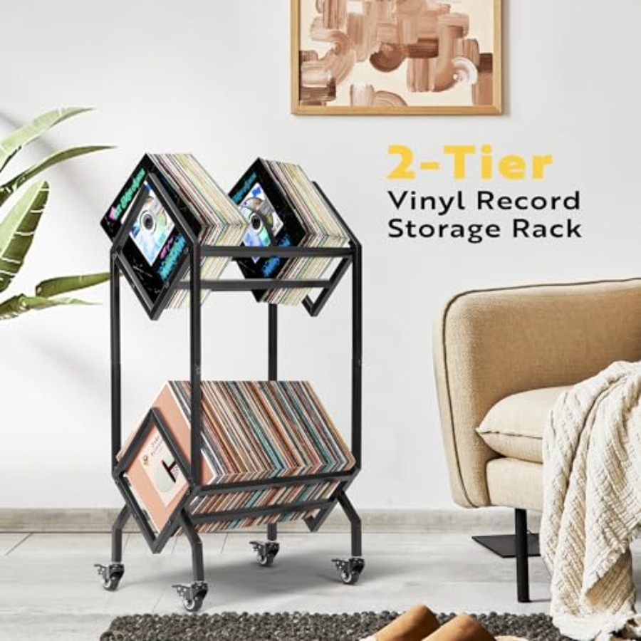 Vinyl Record Storage Rack, 2 T – Magazine Holder Rack recenzja i cena