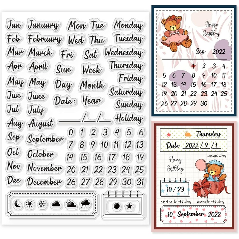 1PC 8.3x5.8in Calendar Clear S – Rubber Date Stamp recenzja i cena