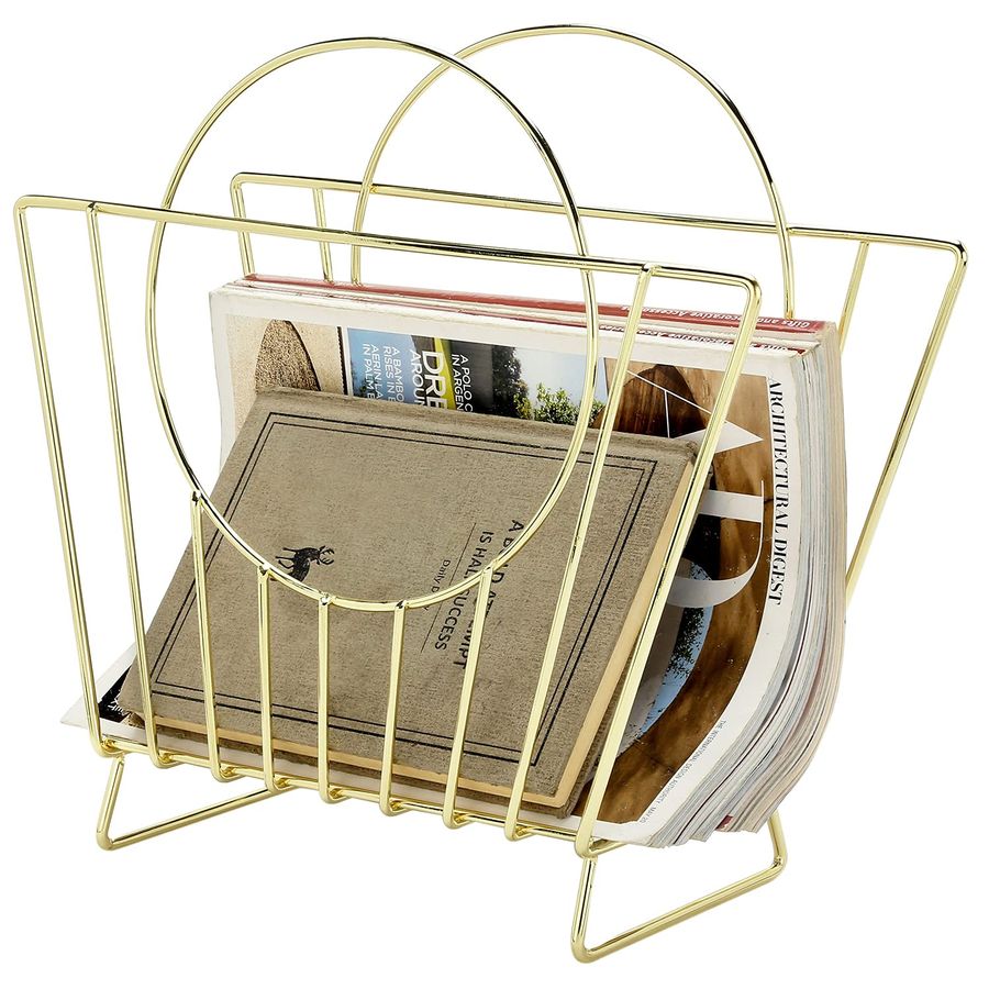 MidCentury Brass Plated Metal  – Magazine Holder Rack recenzja i cena