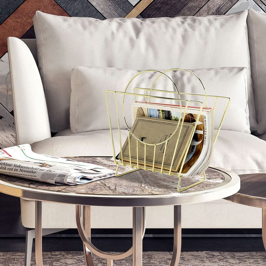 MidCentury Brass Plated Metal  – Magazine Holder Rack recenzja i cena