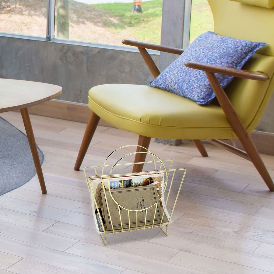 MidCentury Brass Plated Metal  – Magazine Holder Rack recenzja i cena