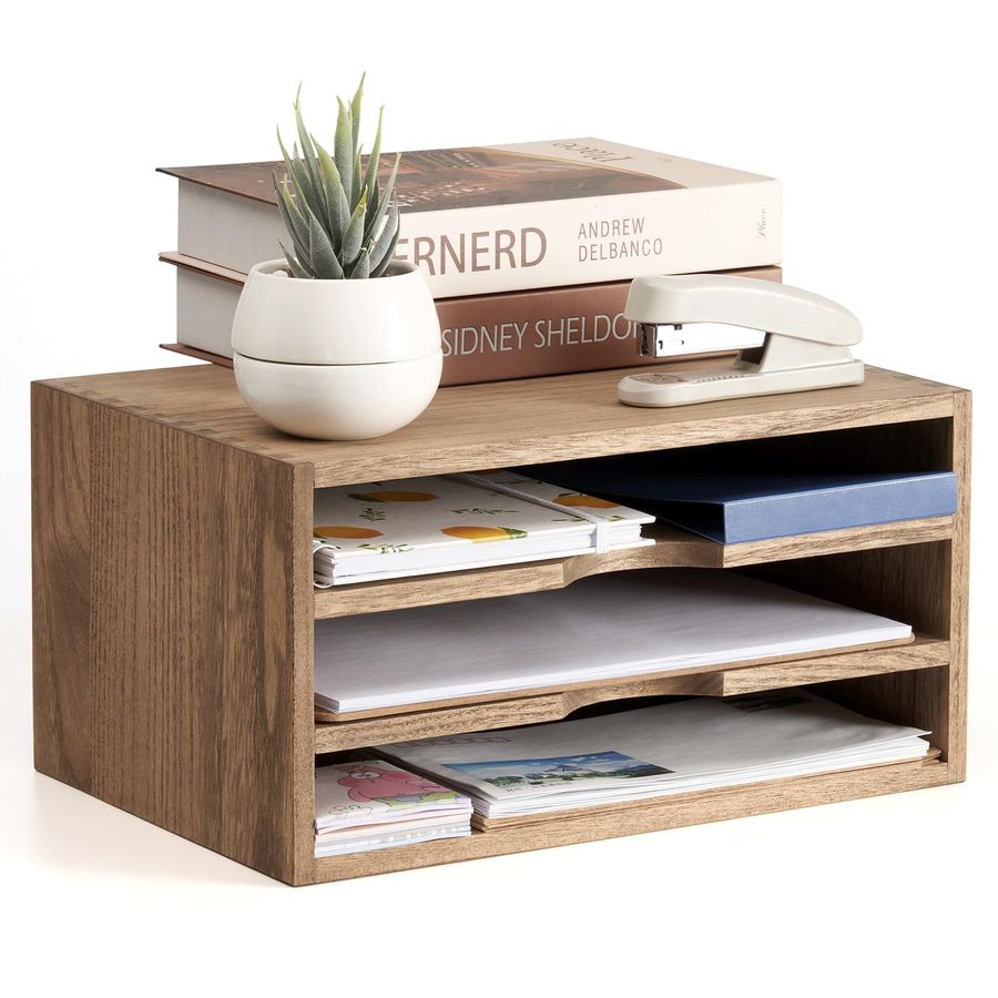 Wooden Desktop Organizer Paper – Magazine Holder Rack recenzja i cena