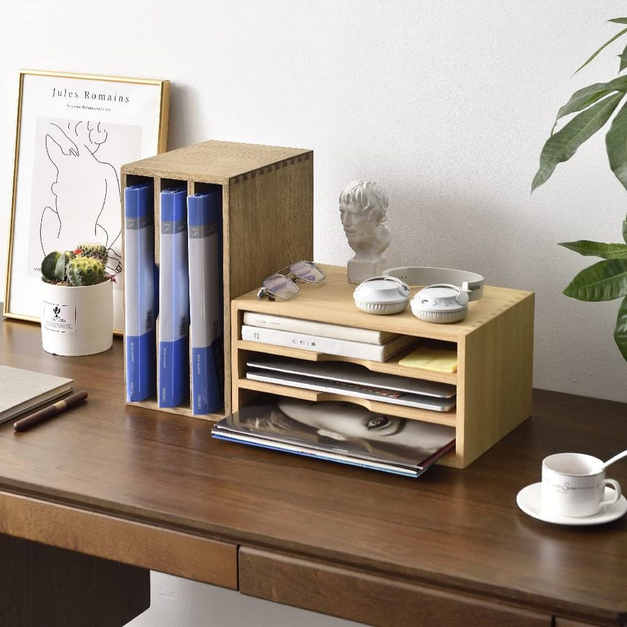Wooden Desktop Organizer Paper – Magazine Holder Rack recenzja i cena