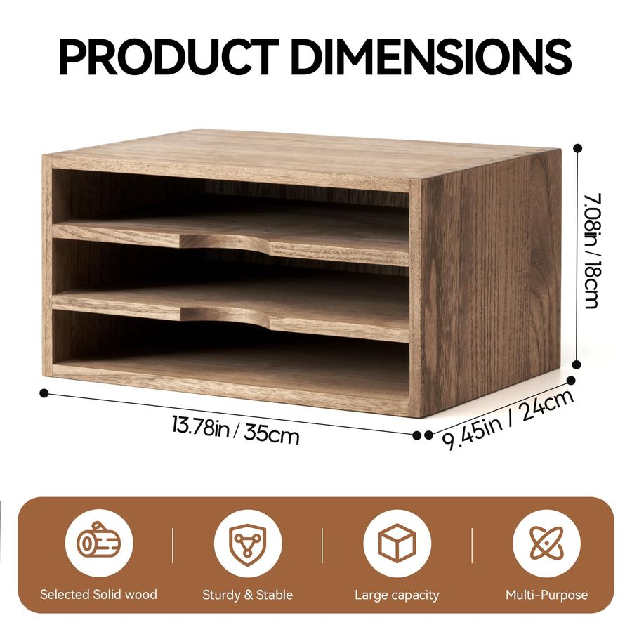 Wooden Desktop Organizer Paper – Magazine Holder Rack recenzja i cena