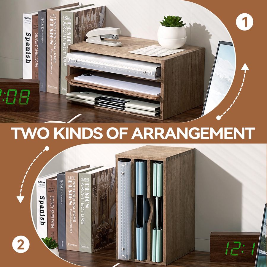 Wooden Desktop Organizer Paper – Magazine Holder Rack recenzja i cena