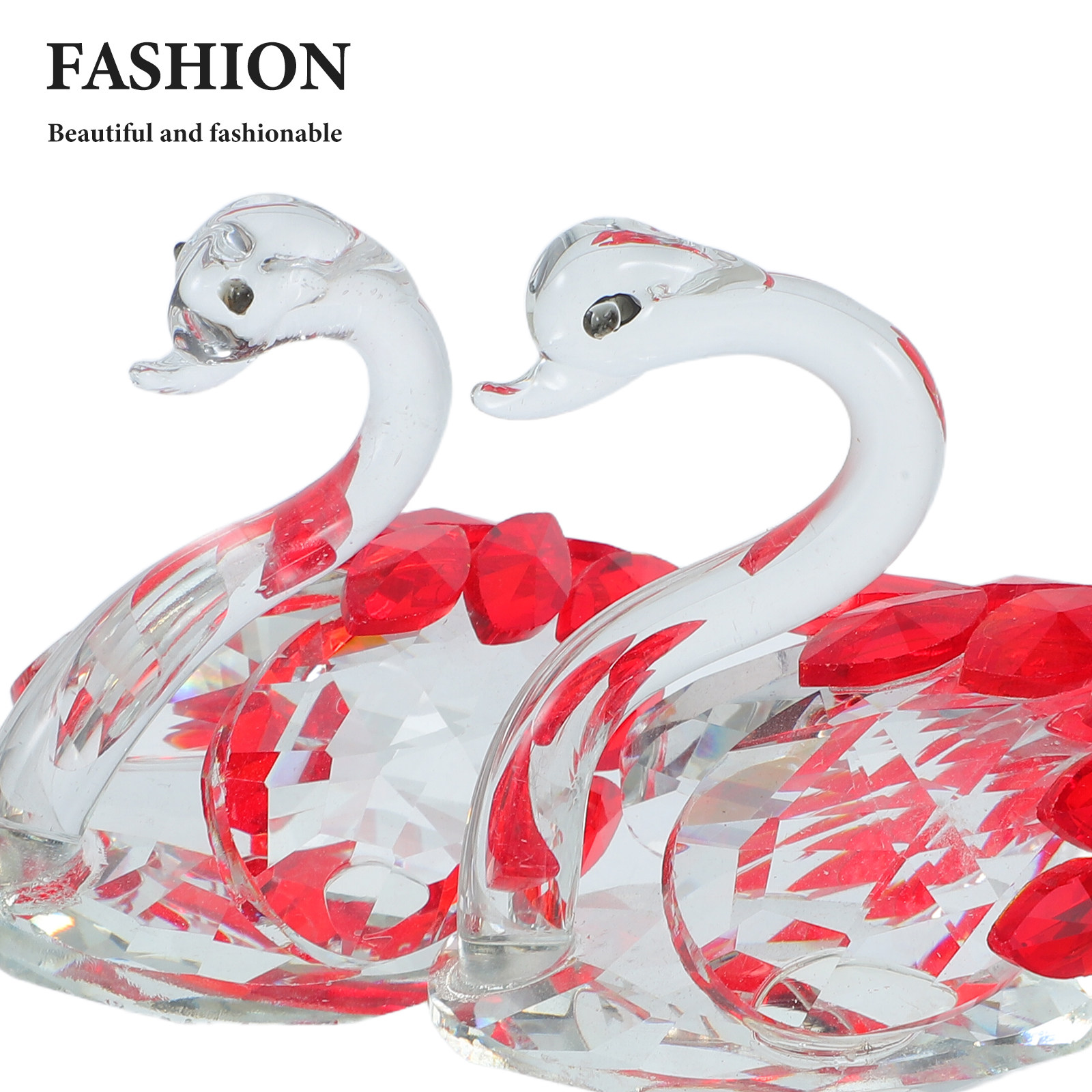 2Pcs Crystal Couple Swan Statu – Paper Weight Crystal recenzja i cena