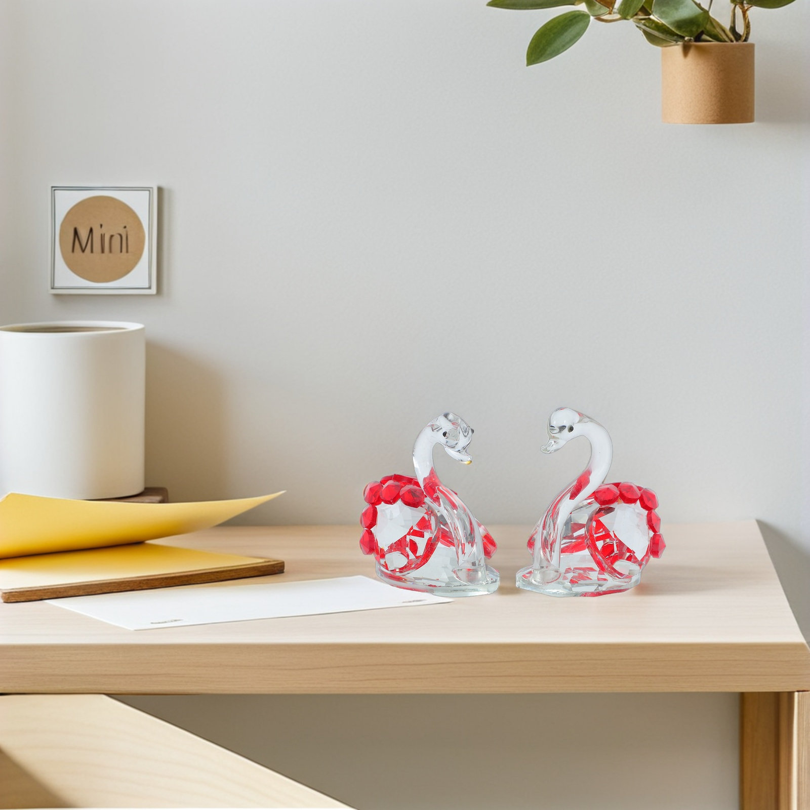 2Pcs Crystal Couple Swan Statu – Paper Weight Crystal recenzja i cena